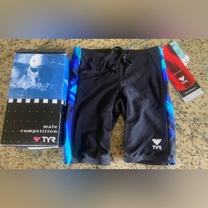 Tyr baby boy’s swim shorts. Spandex  with draw string waist. NWT - Sz 22